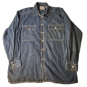 Vintage Levis SilverTab Shirt Mens Large Denim Button‎ Up Long Sleeve 90s Y2k